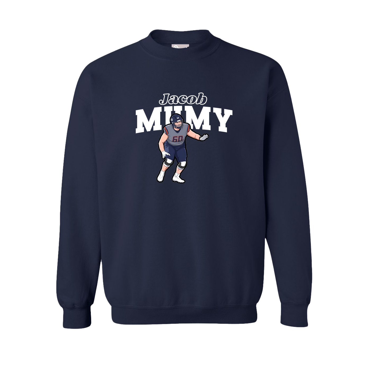 Fleece Crew — Name Arch in Navy