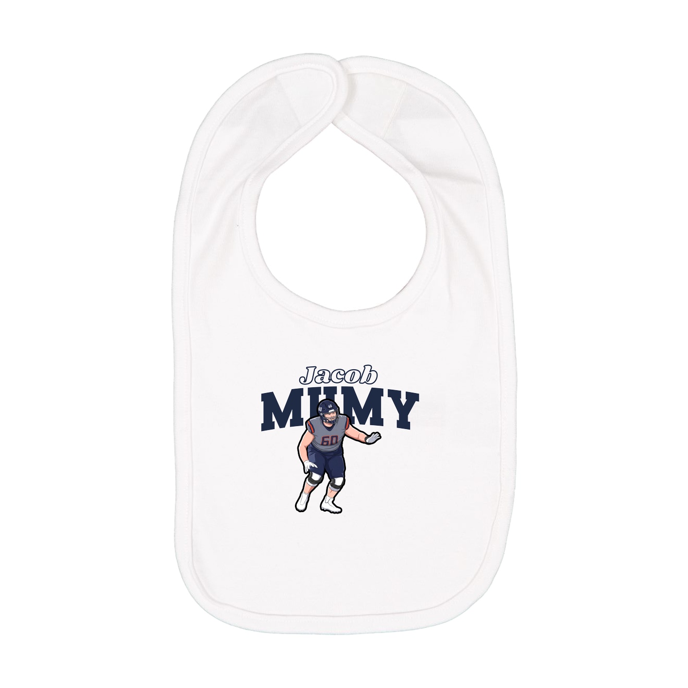 Infant Bib — Name Arch in White