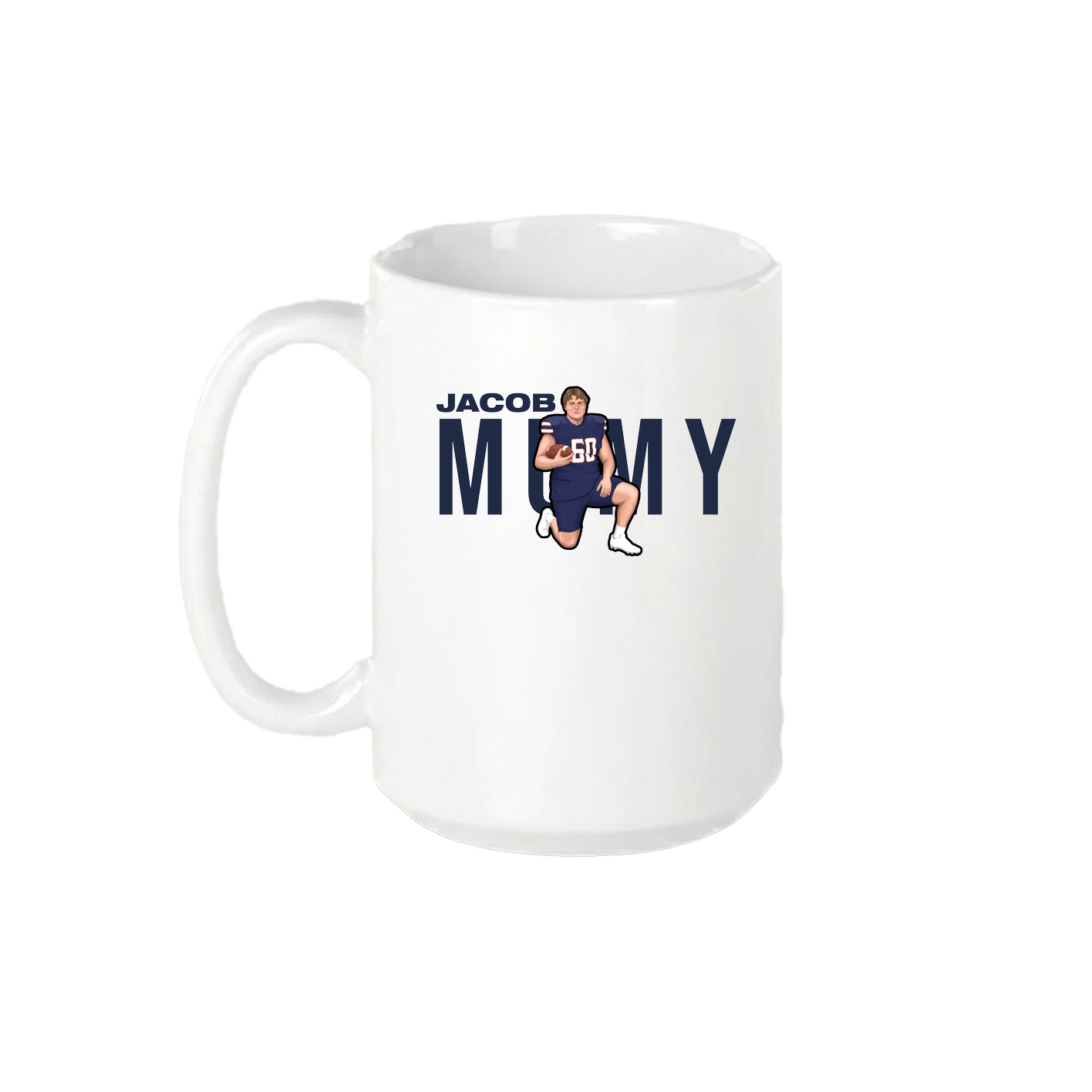 15oz Coffee Mug — Player Name in White