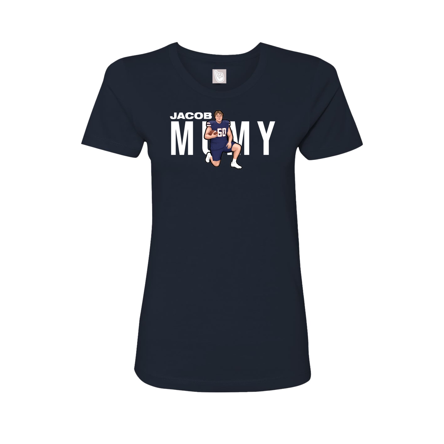 Fitted Women's Tee — Player Name in Navy