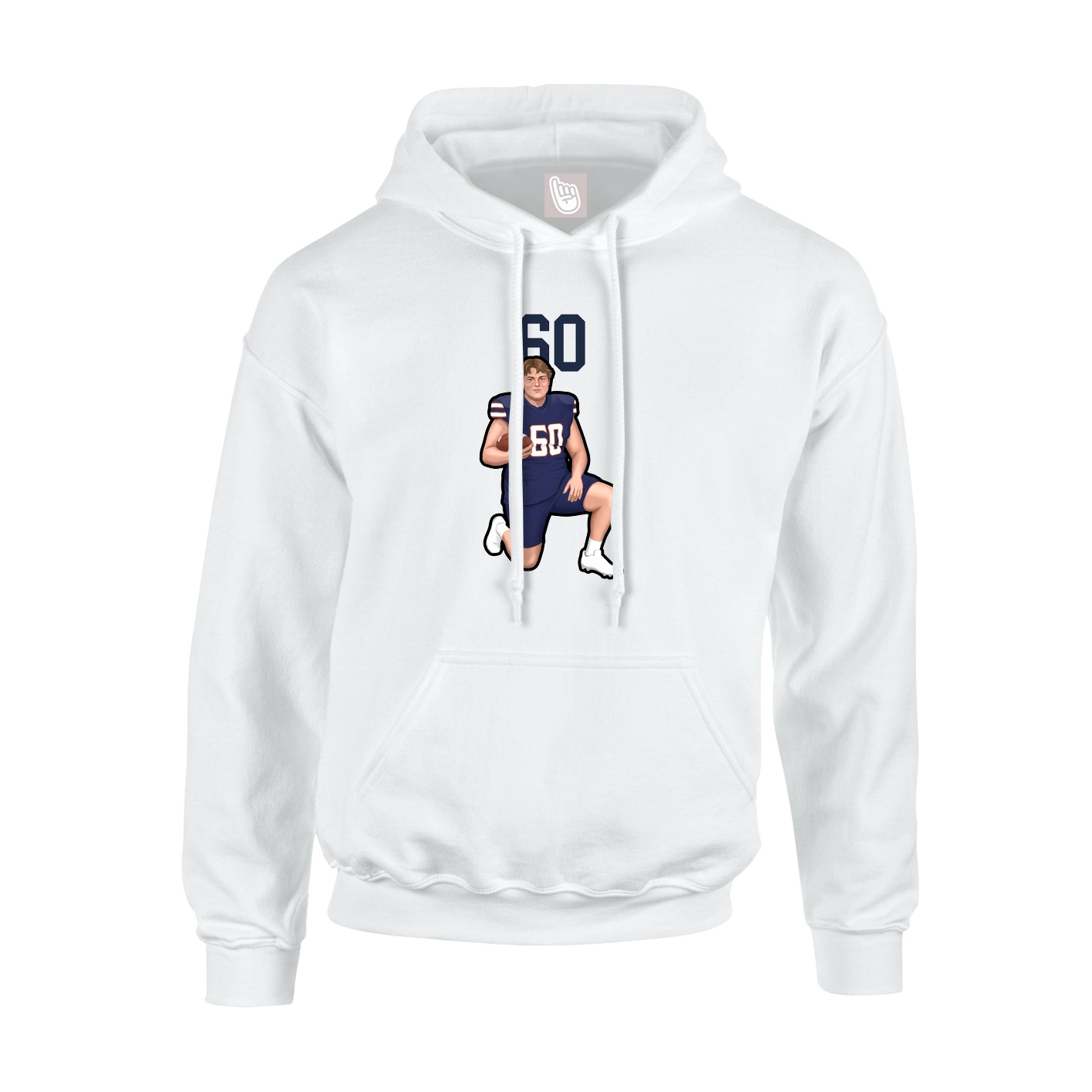 Hoodie — Number Top in White