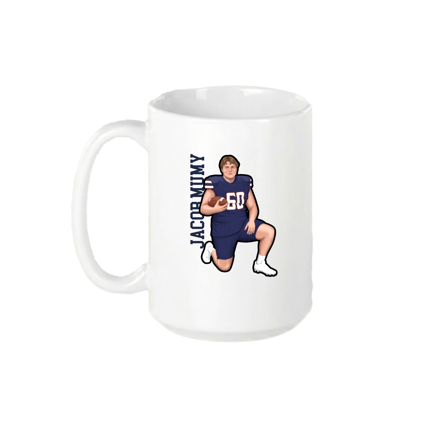 15oz Coffee Mug — Name Vertical in White