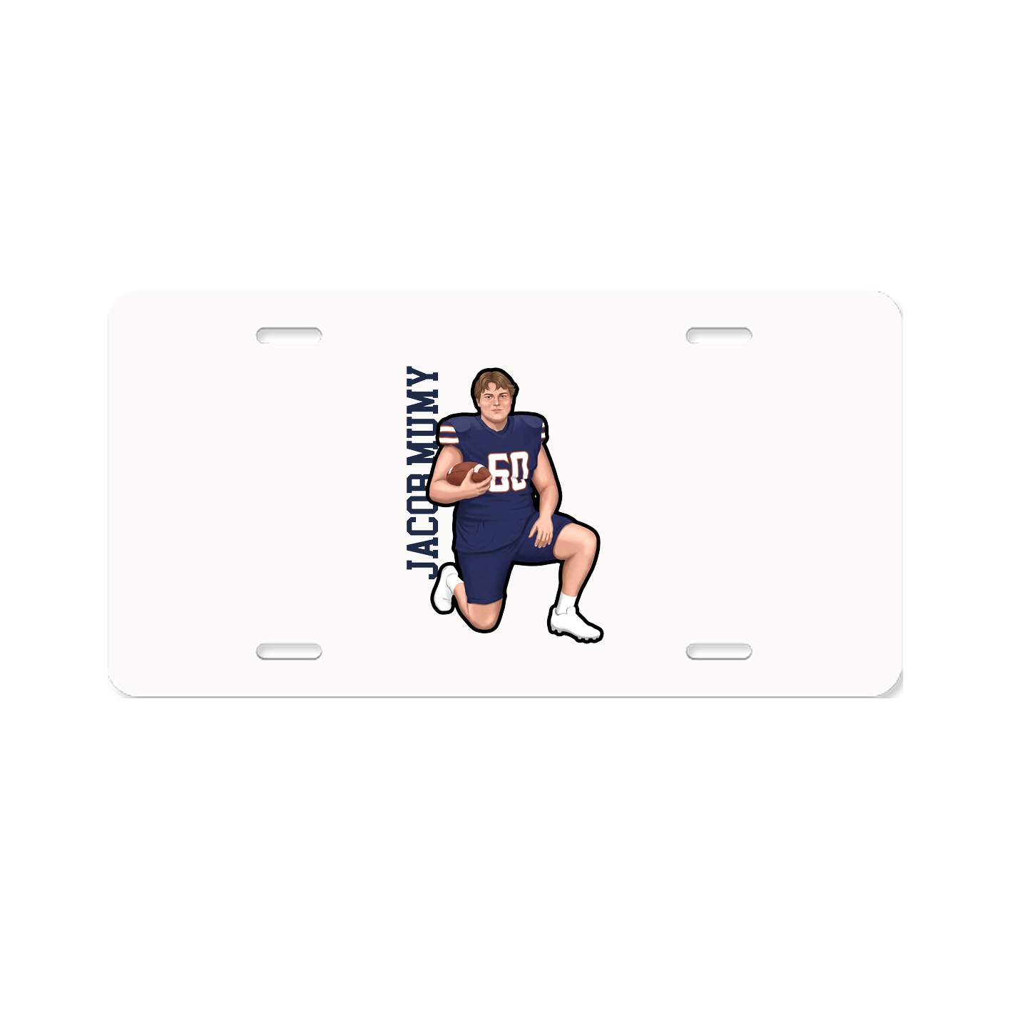 License Plate — Name Vertical in Classic