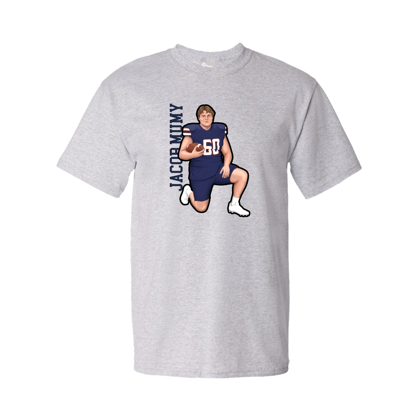 Youth Tee — Name Vertical in Grey