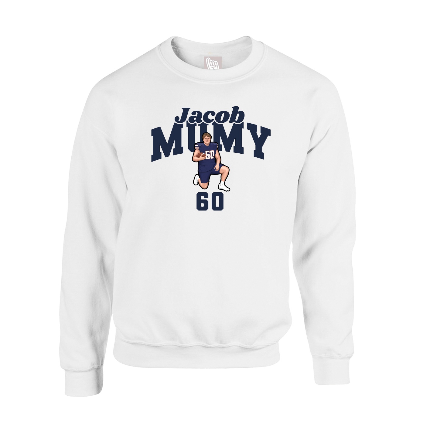 Fleece Crew — Signature Arch in White