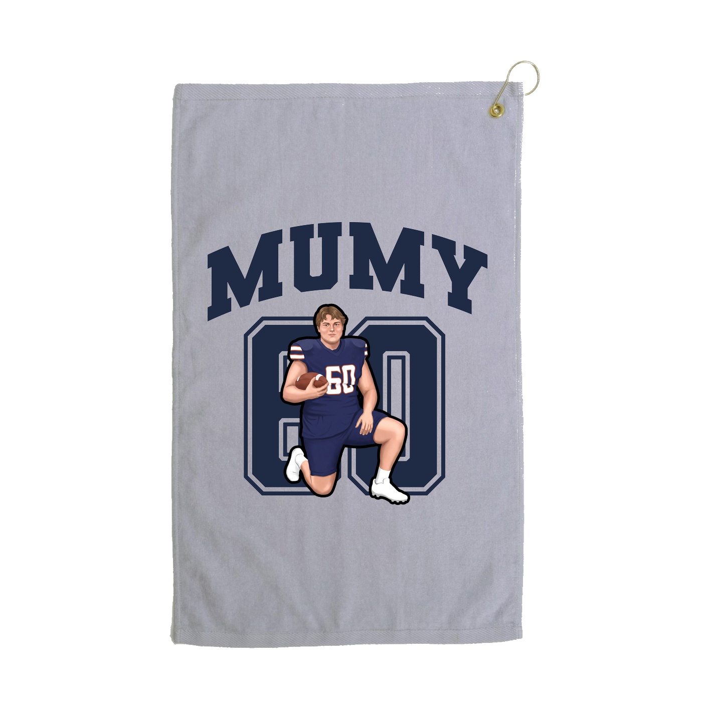 Golf Towel — Number in Grey