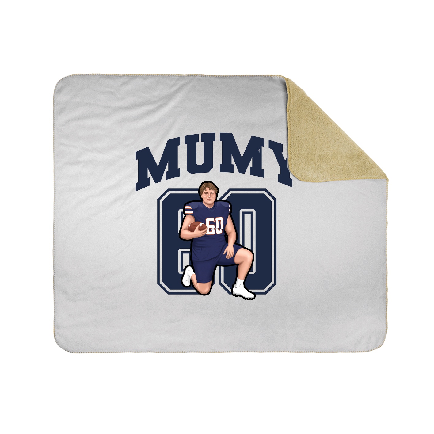 Throw Blanket — Number in White
