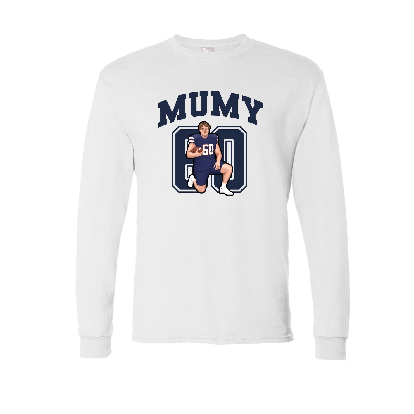 Long Sleeve Tee — Number in White