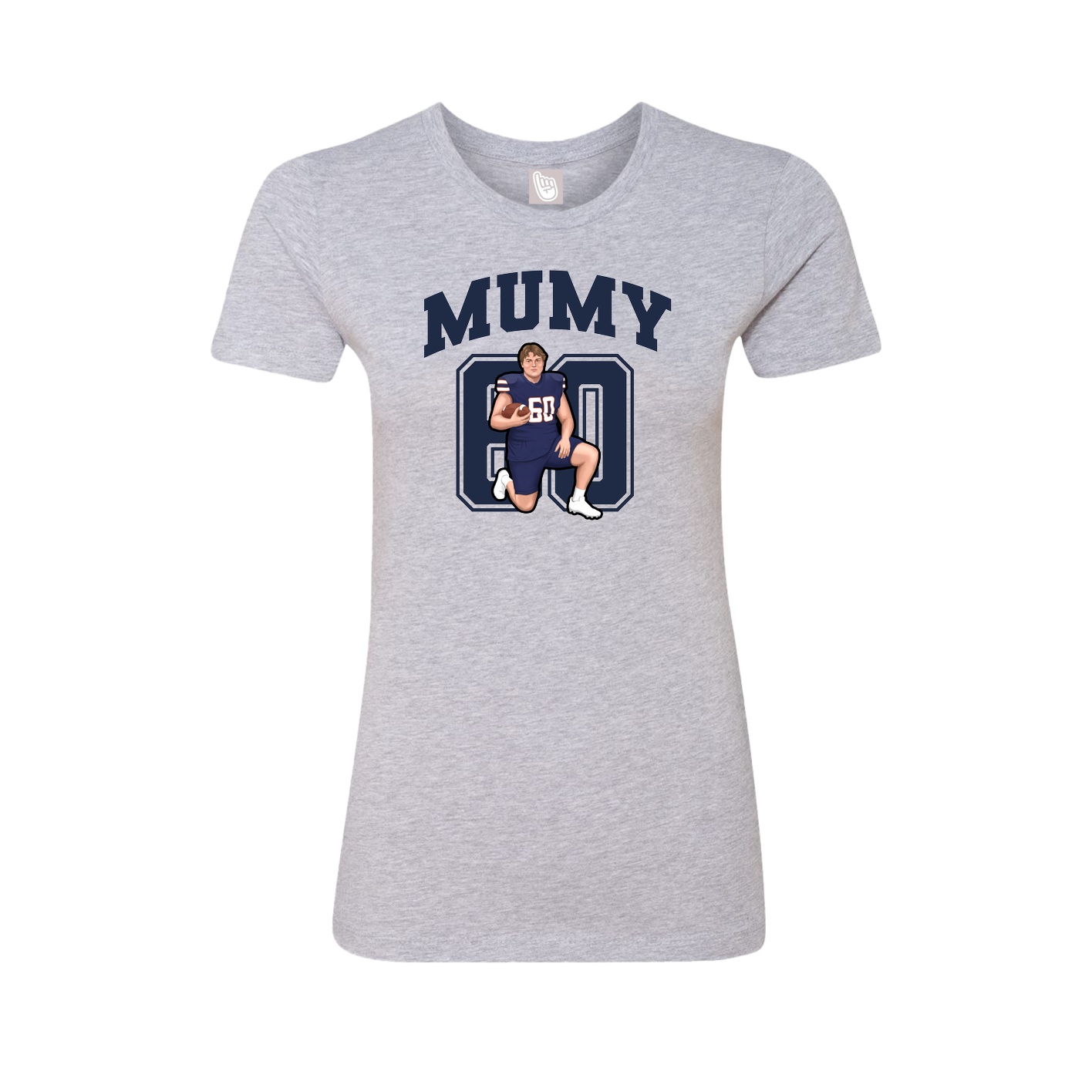 Fitted Women's Tee — Number in Grey
