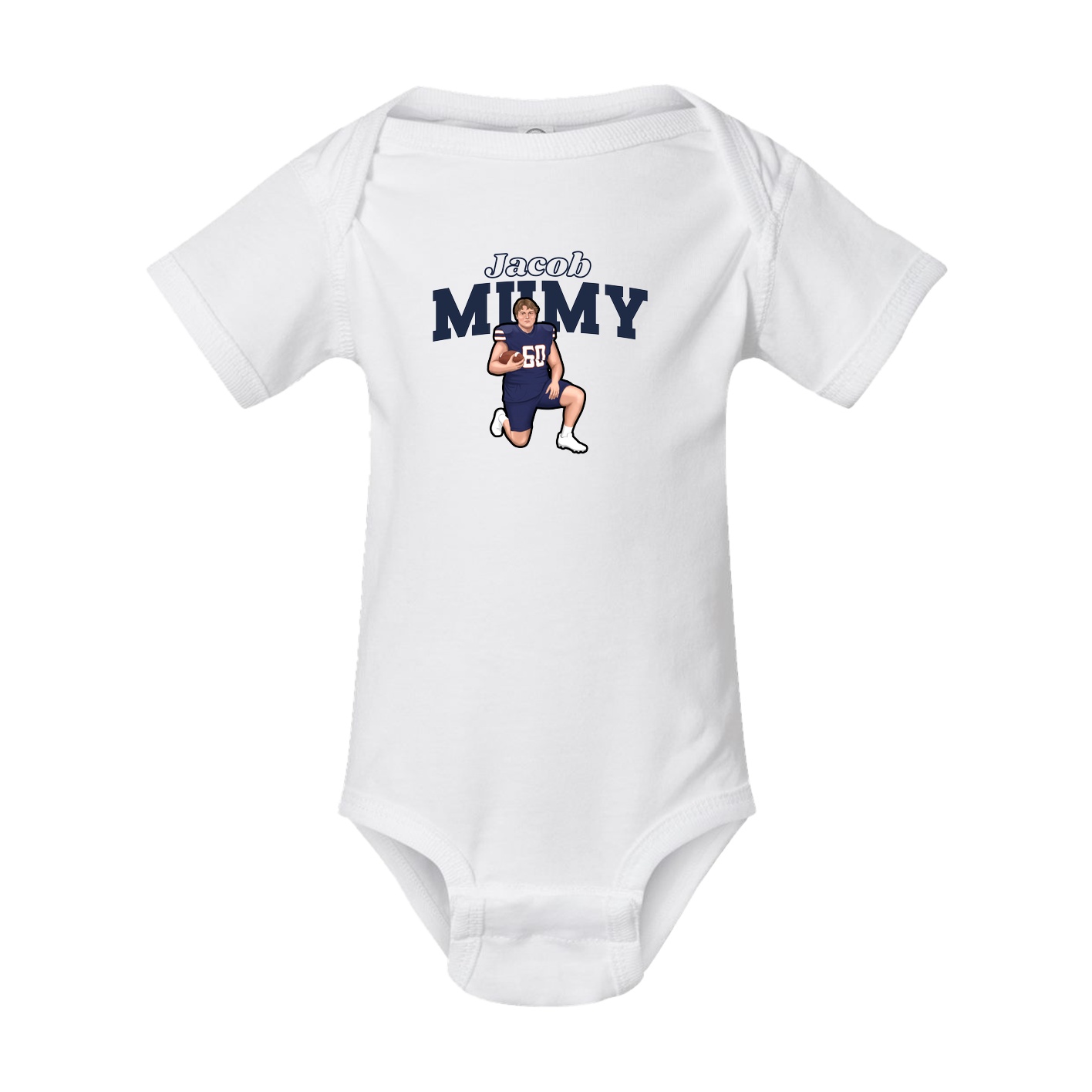 Baby Onesie — Name Arch in White