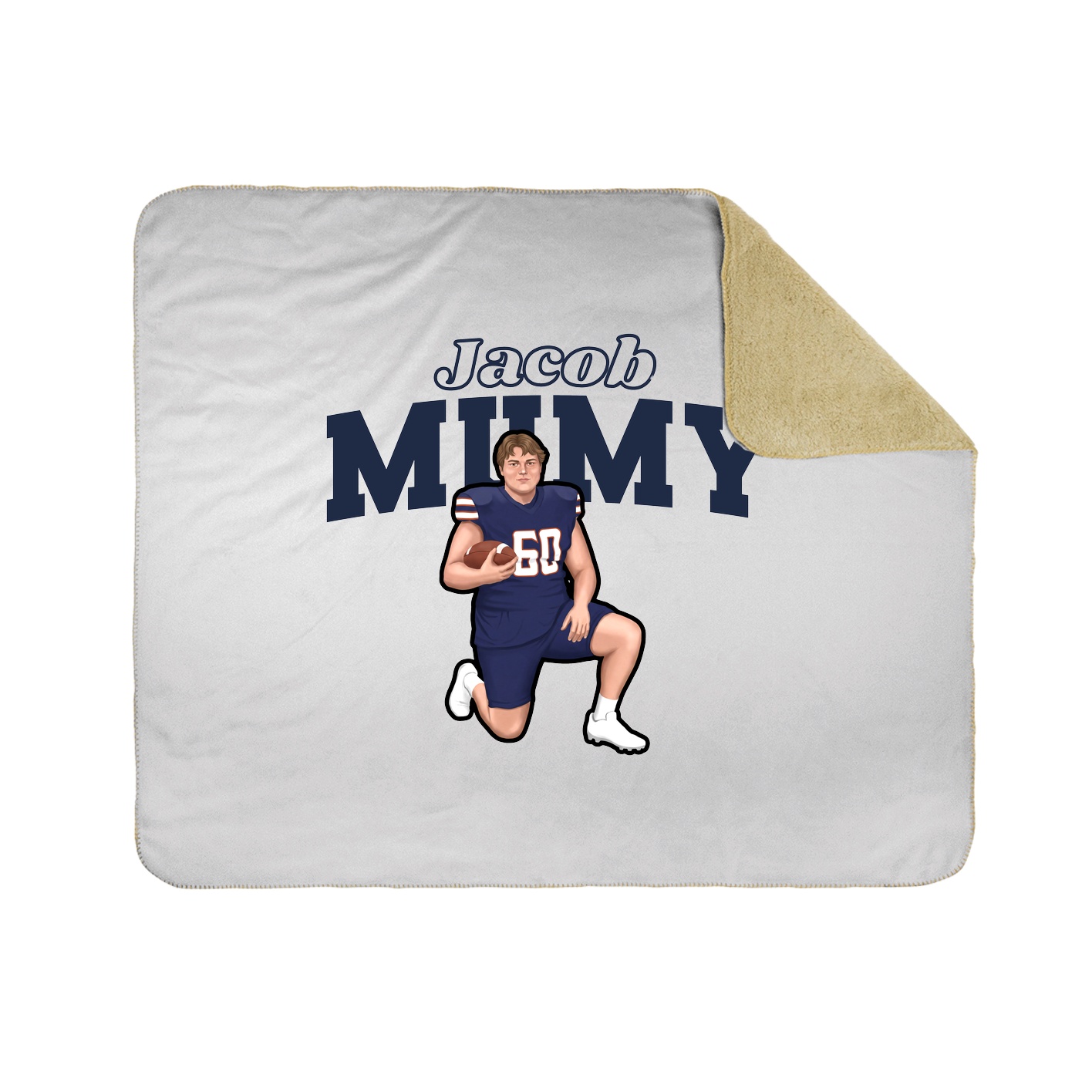 Throw Blanket — Name Arch in White