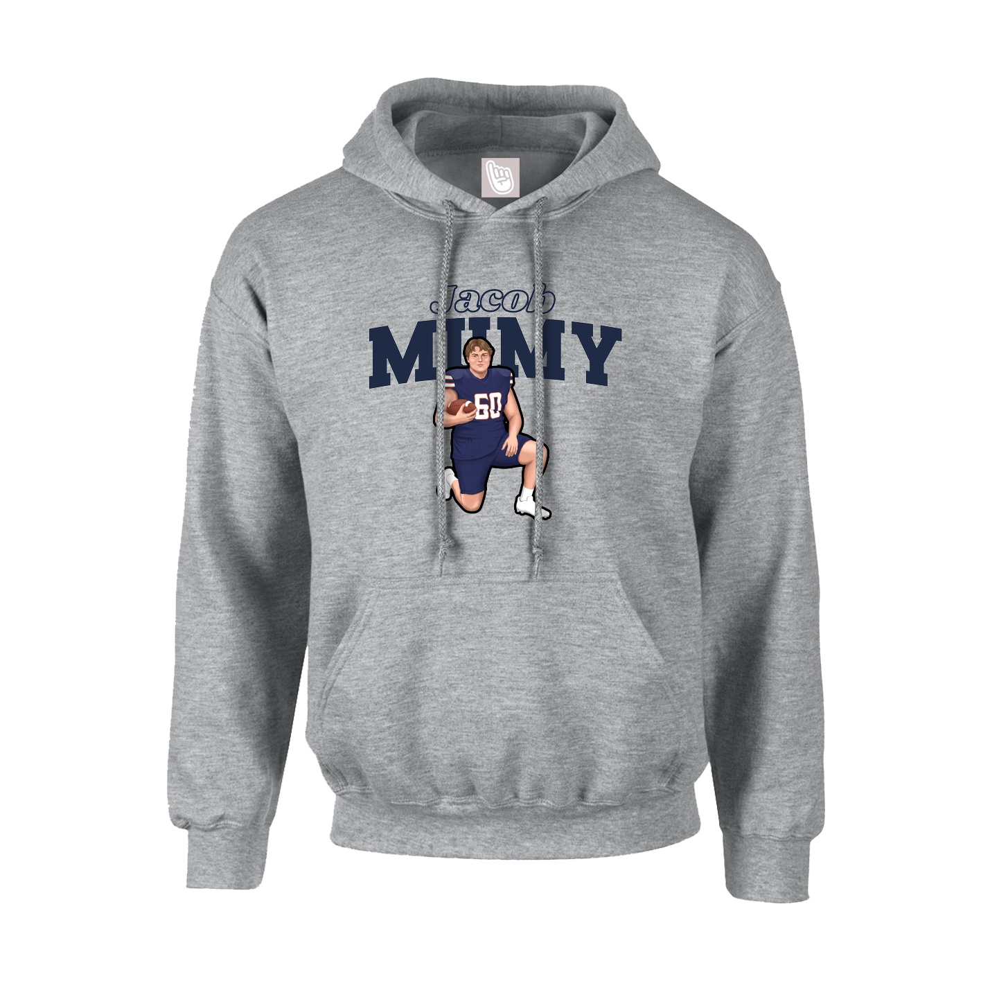 Youth Hoodie — Name Arch in Grey
