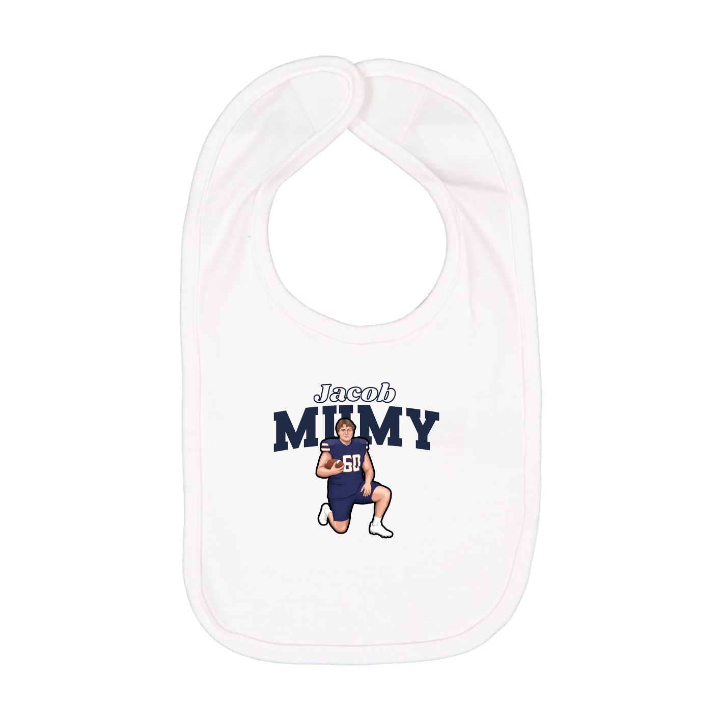 Infant Bib — Name Arch in White