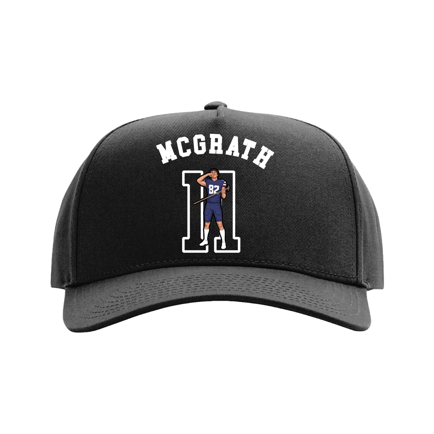 Full Fabric Five-Panel Champ Cap — Shirsey Arch in Black