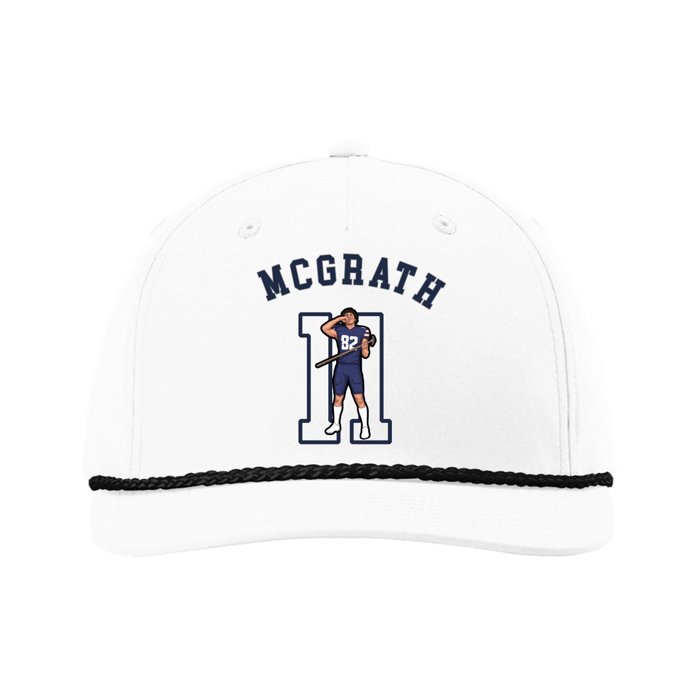 Five-Panel Classic Rope Cap — Shirsey Arch in White