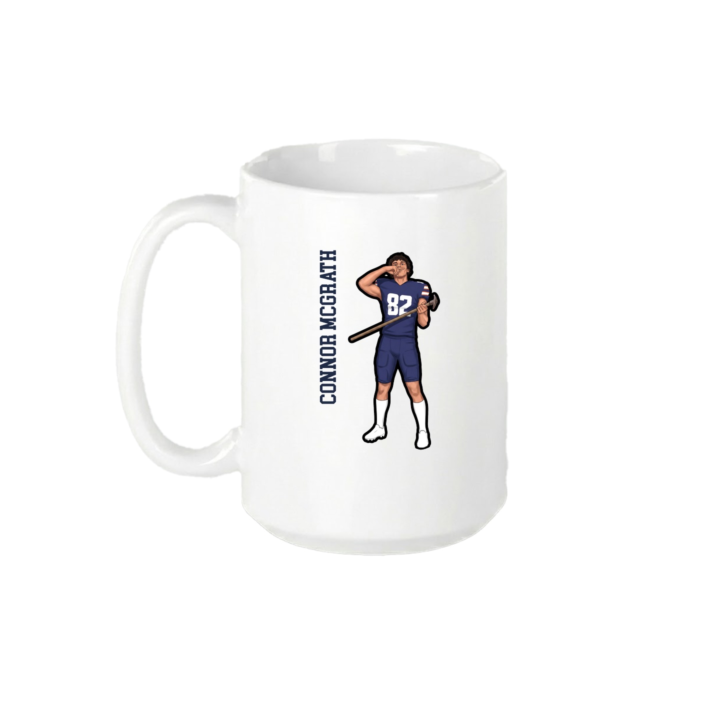 15oz Coffee Mug — Name Vertical in White