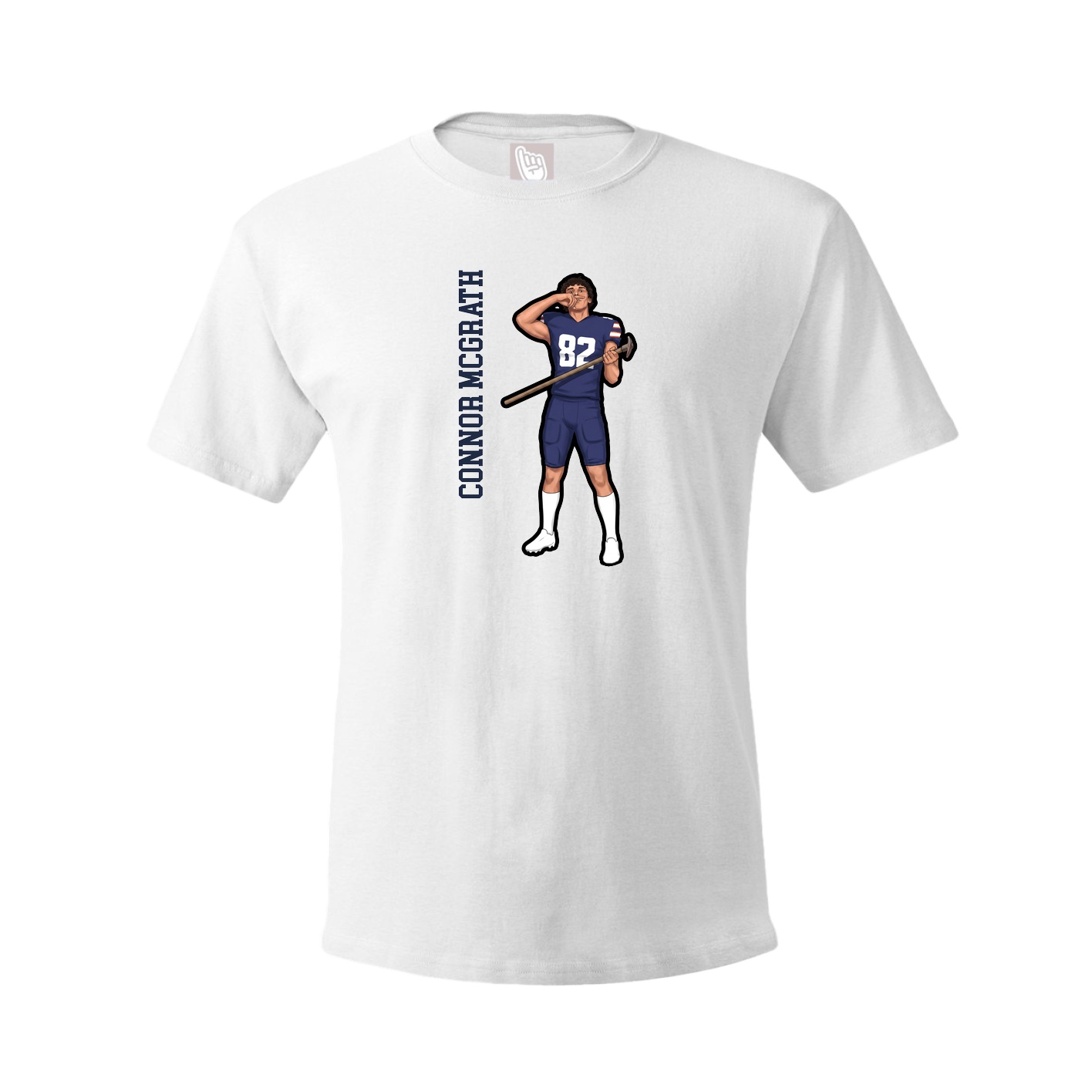 Youth Tee — Name Vertical in White
