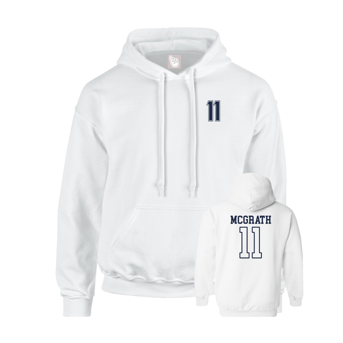 Hoodie — Chest Back in White