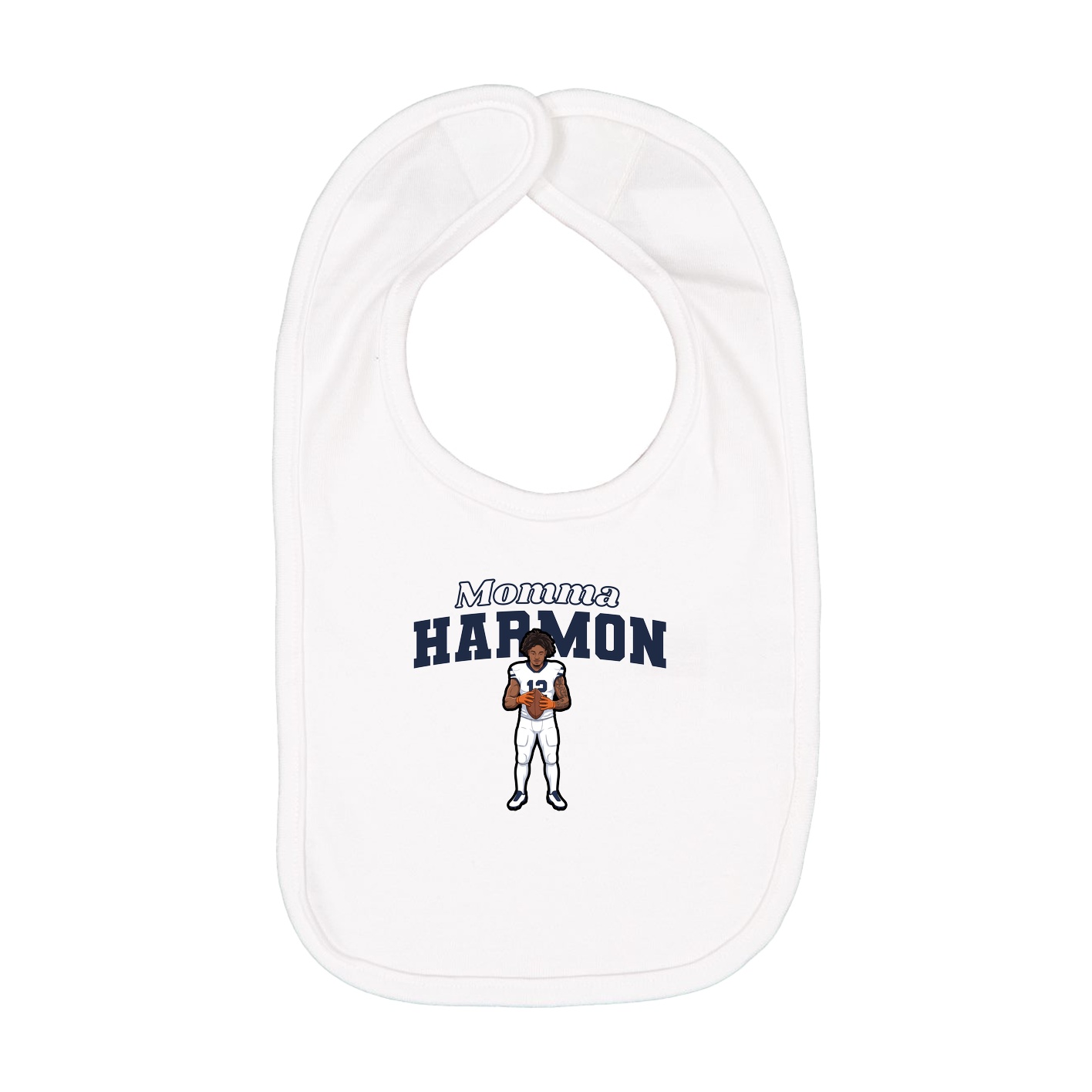 Infant Bib — Mothers Day Block in White