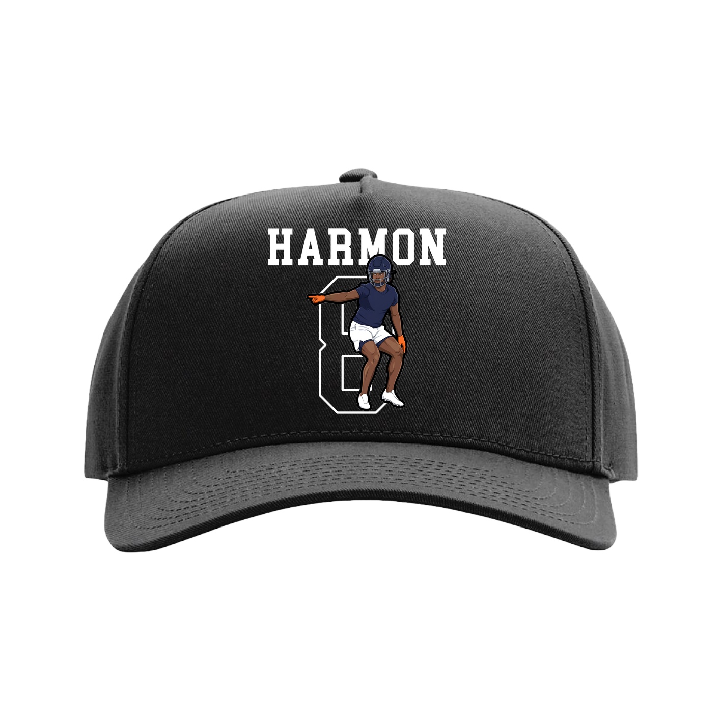 Full Fabric Five-Panel Champ Cap — Shirsey in Black