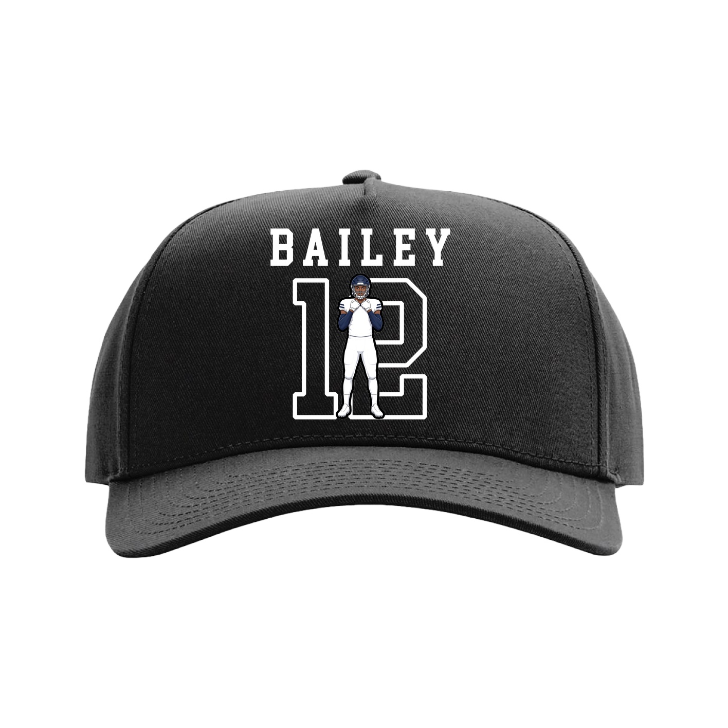 Full Fabric Five-Panel Champ Cap — Shirsey in Black