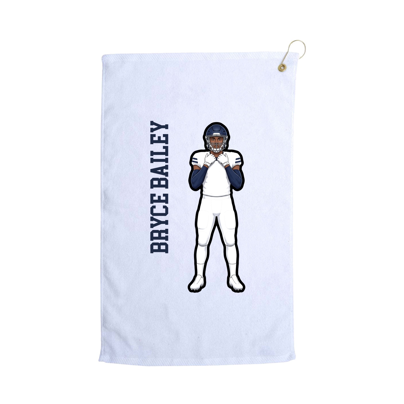 Golf Towel — Name Vertical in White