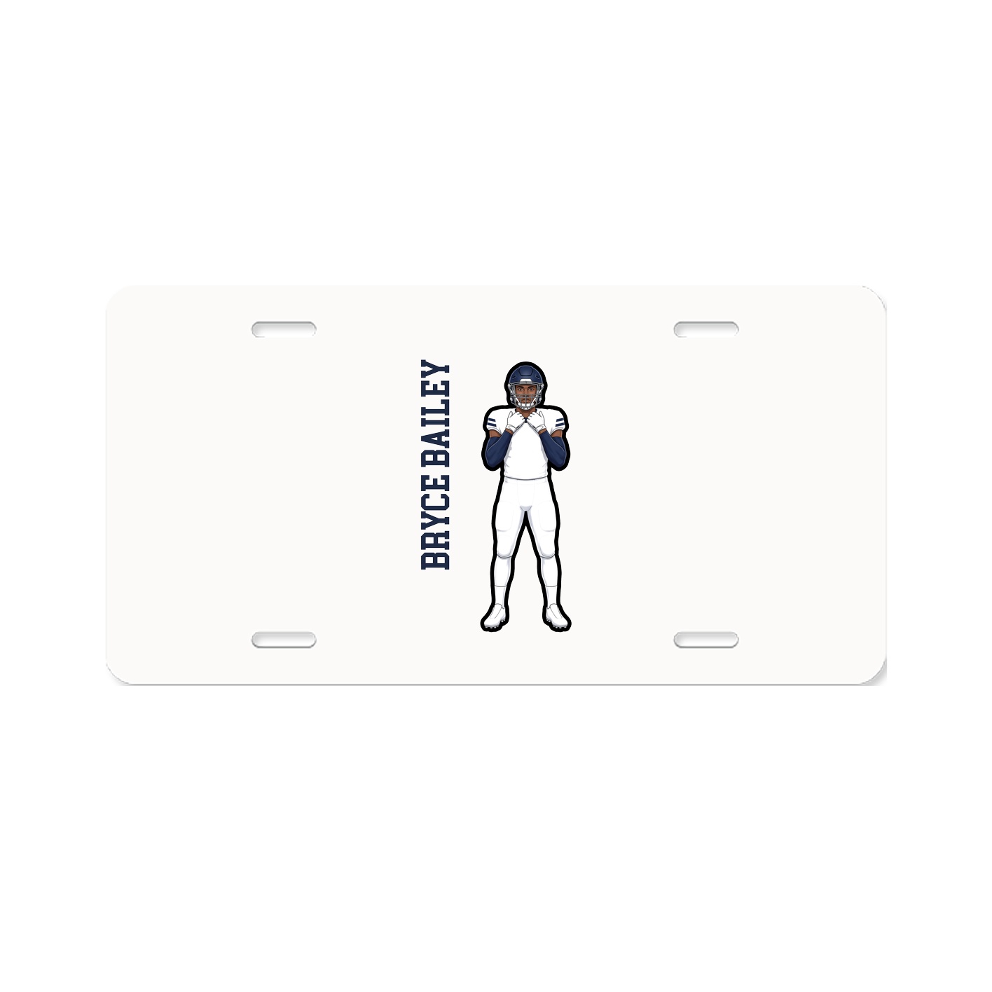 License Plate — Name Vertical in Classic