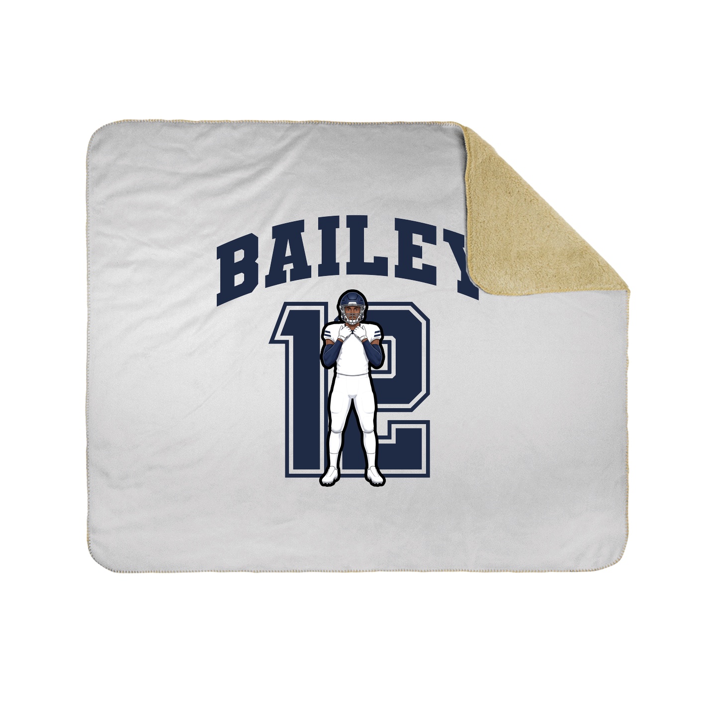 Throw Blanket — Number in White