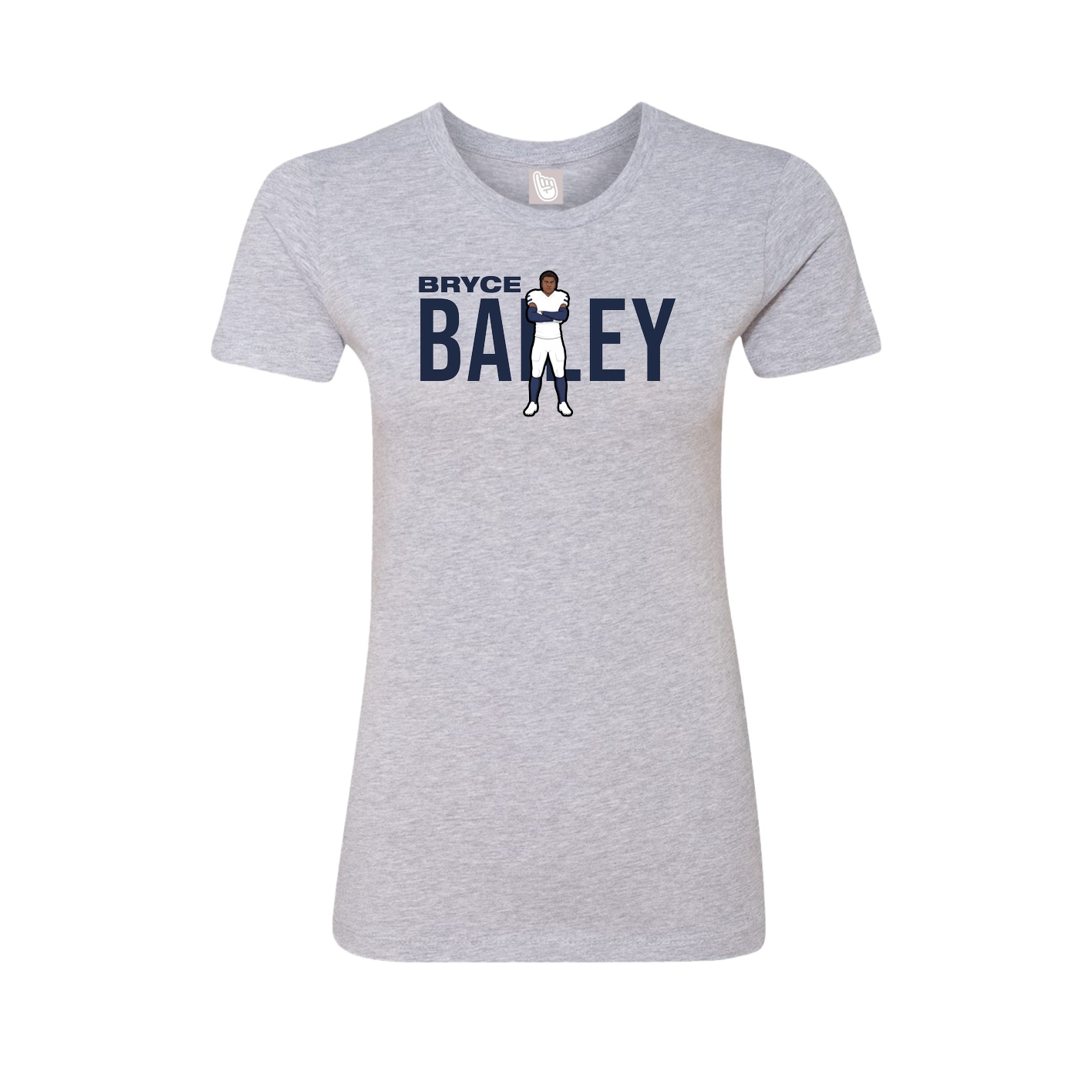 Fitted Women's Tee — Player Name in Grey