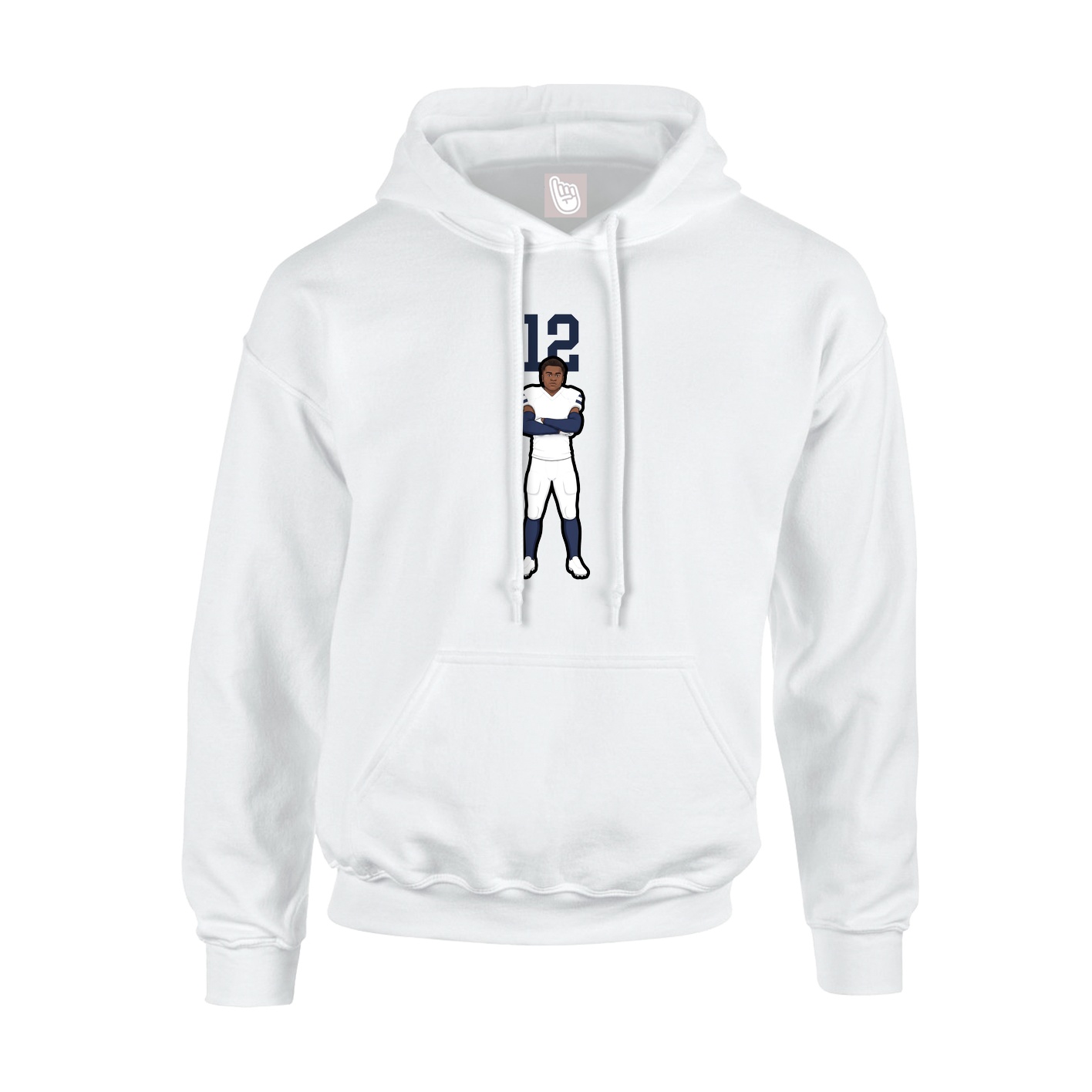 Hoodie — Number Top in White