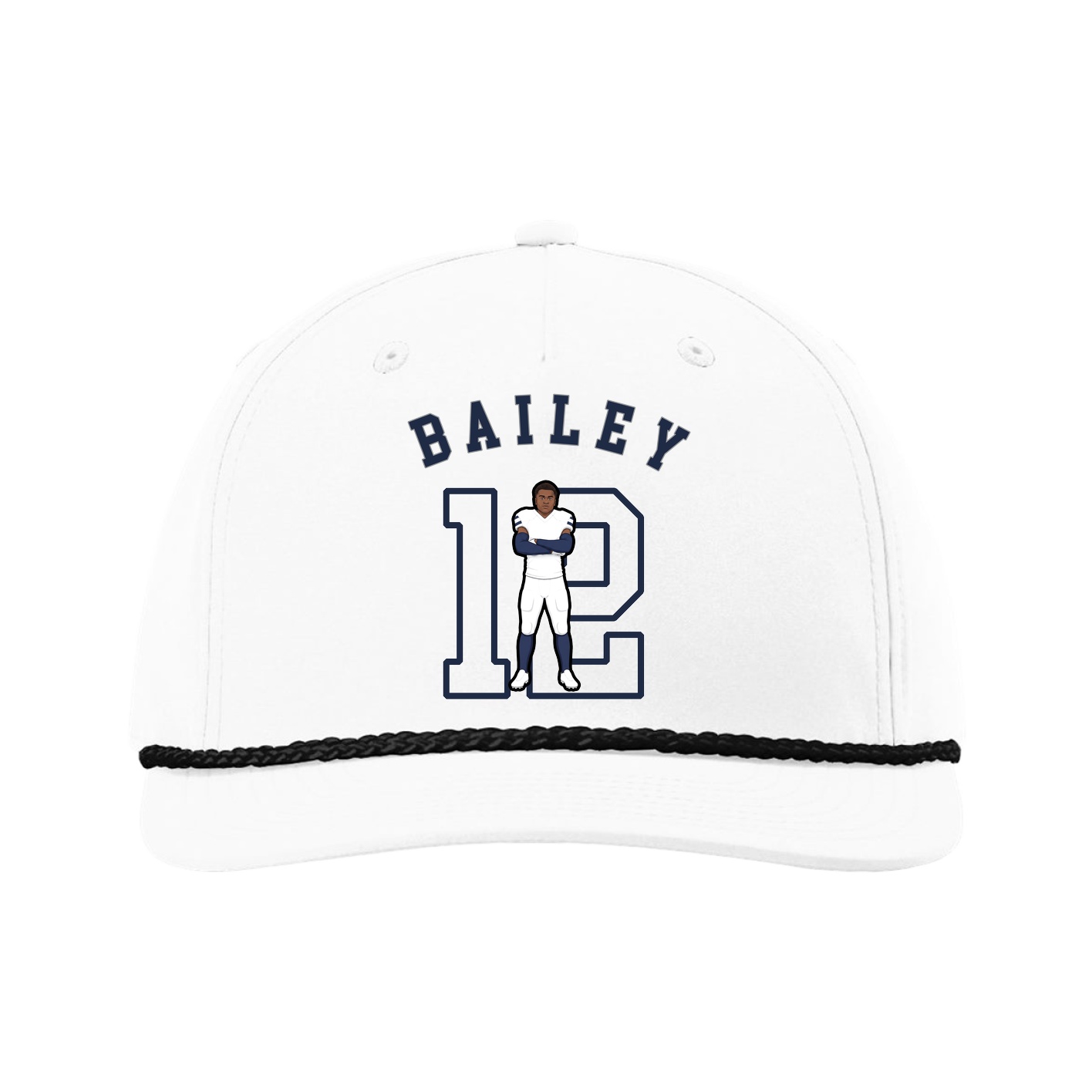 Five-Panel Classic Rope Cap — Shirsey Arch in White