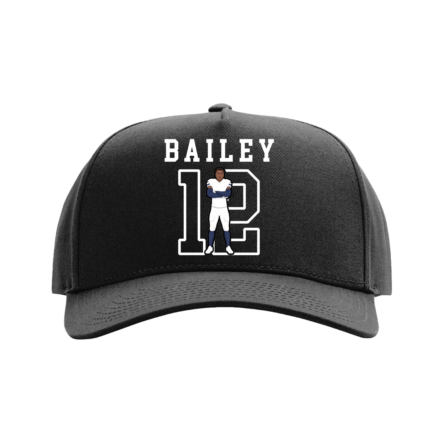 Full Fabric Five-Panel Champ Cap — Shirsey in Black