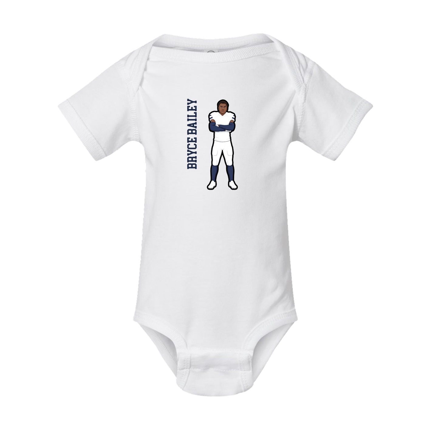 Baby Onesie — Name Vertical in White
