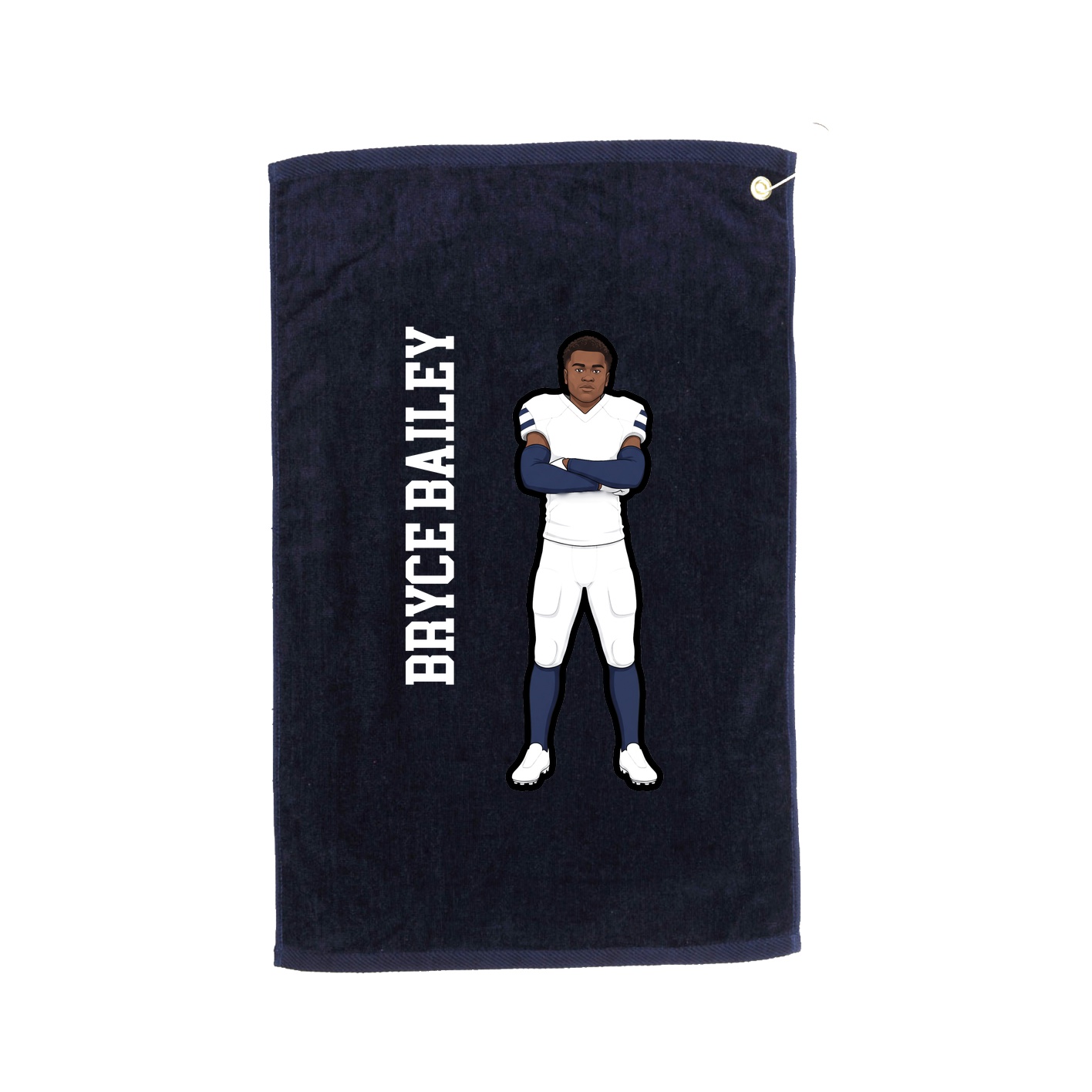 Golf Towel — Name Vertical in Navy