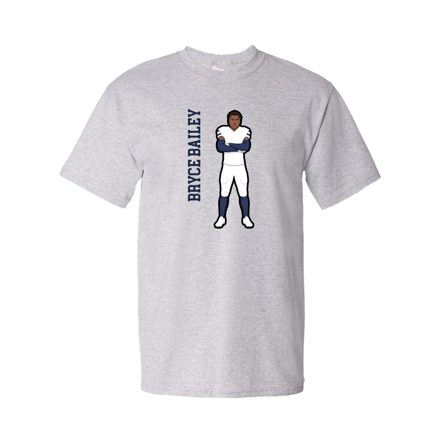 Tee — Name Vertical in Grey
