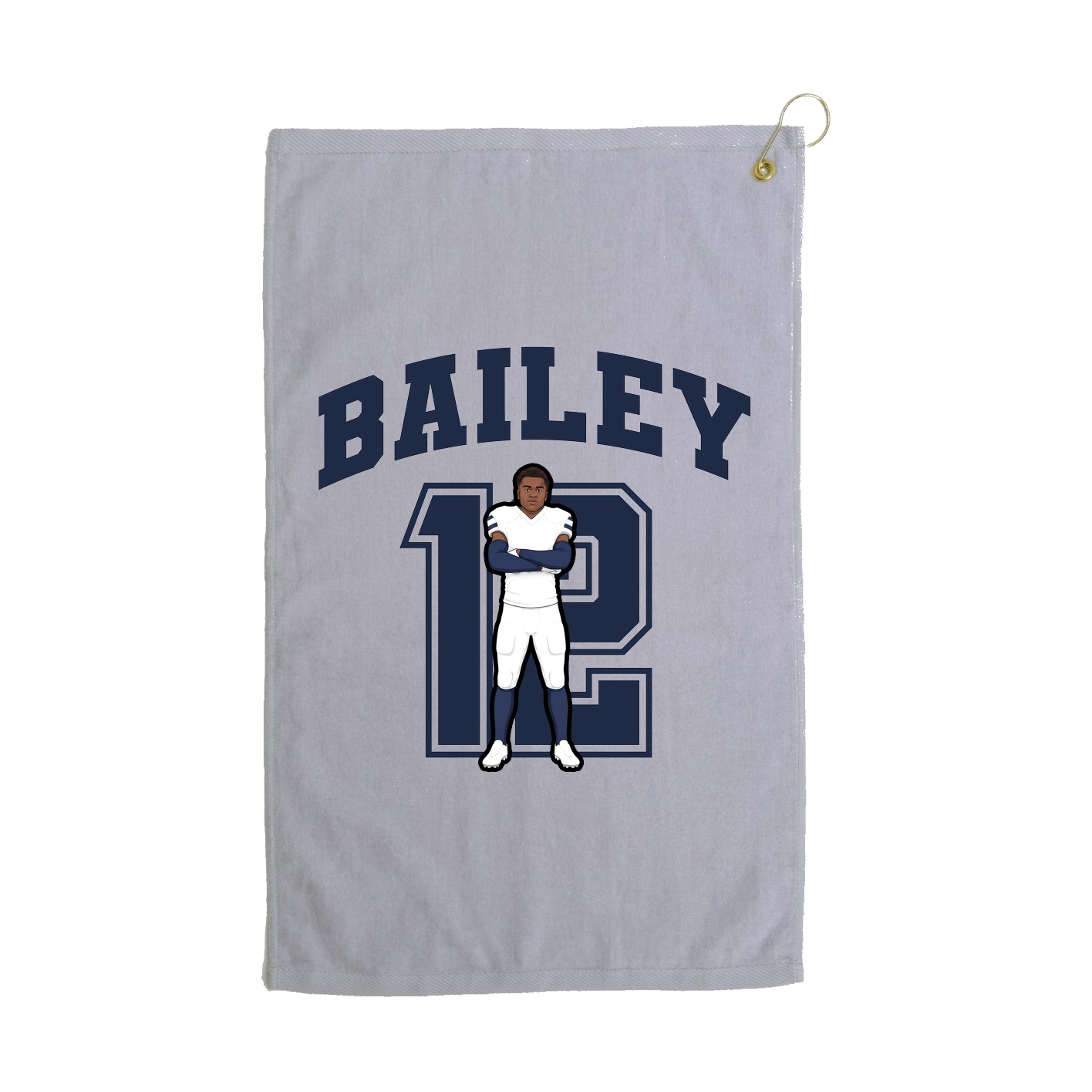 Golf Towel — Number in Grey