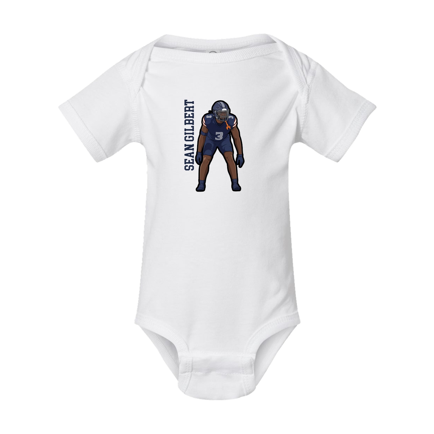Baby Onesie — Name Vertical in White
