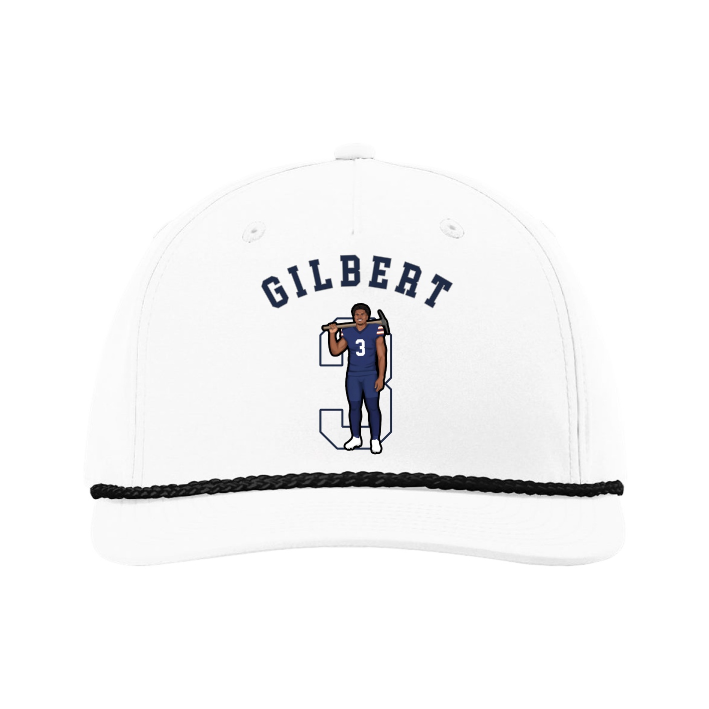 Five-Panel Classic Rope Cap — Shirsey Arch in White