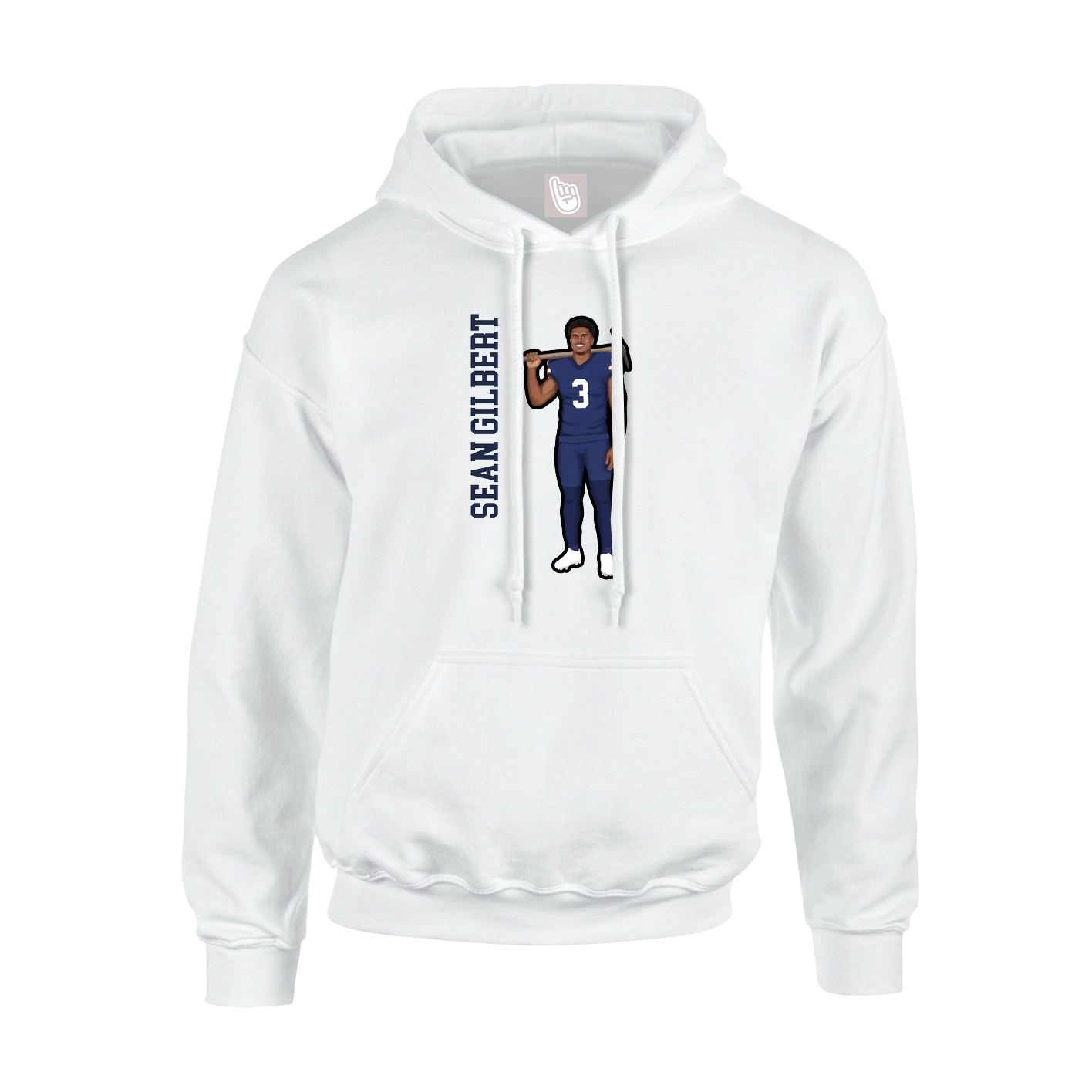 Youth Hoodie — Name Vertical in White