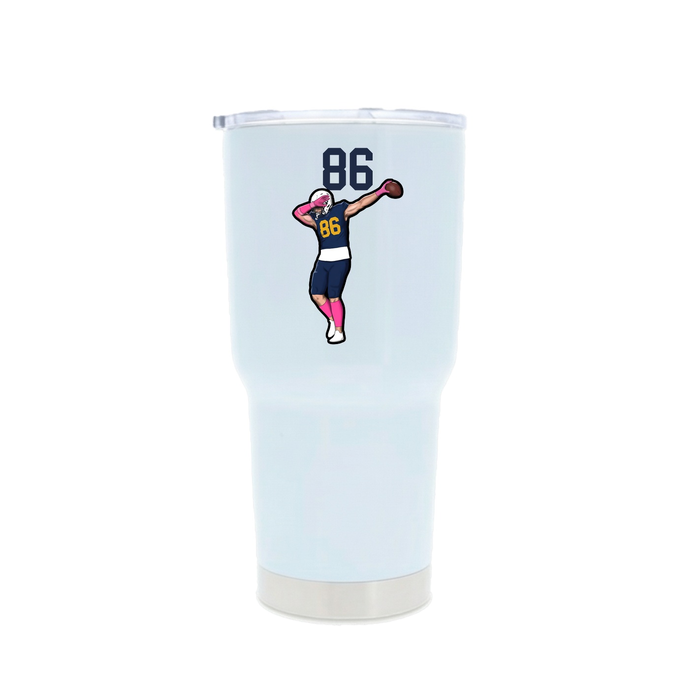 30oz Stainless Steel Tumbler — Number Top in White