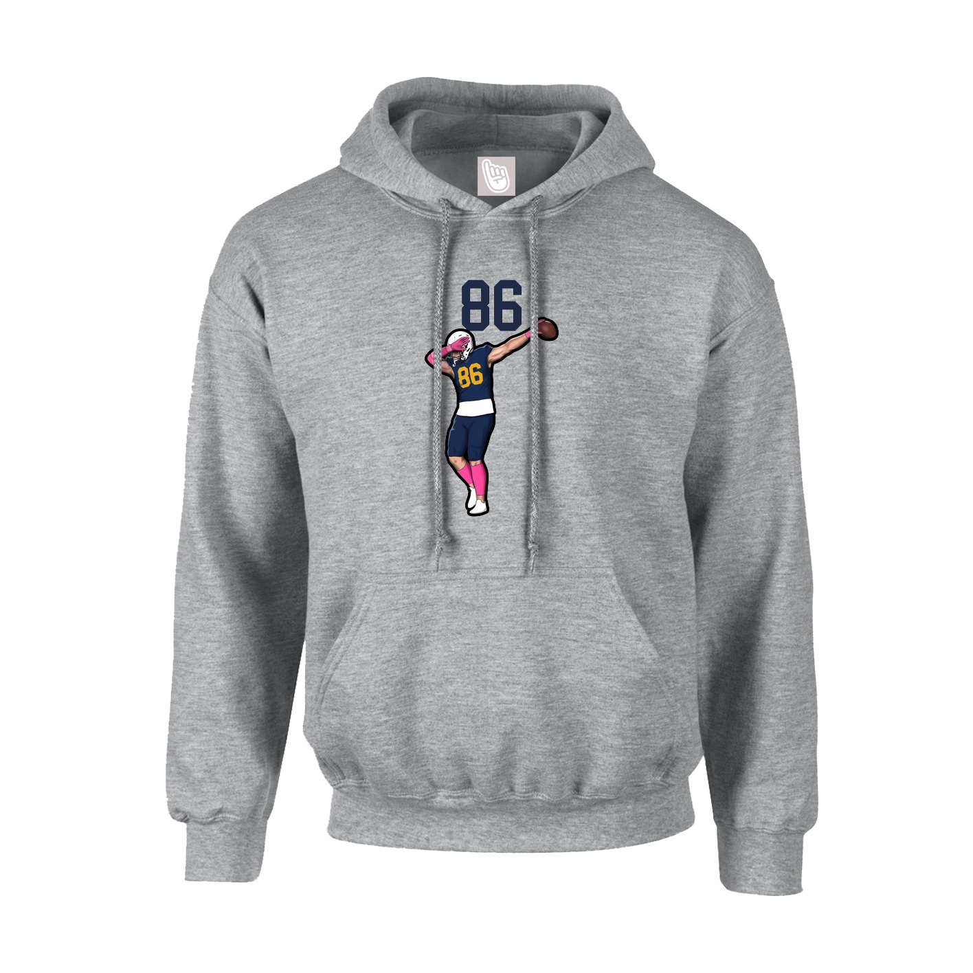 Youth Hoodie — Number Top in Grey