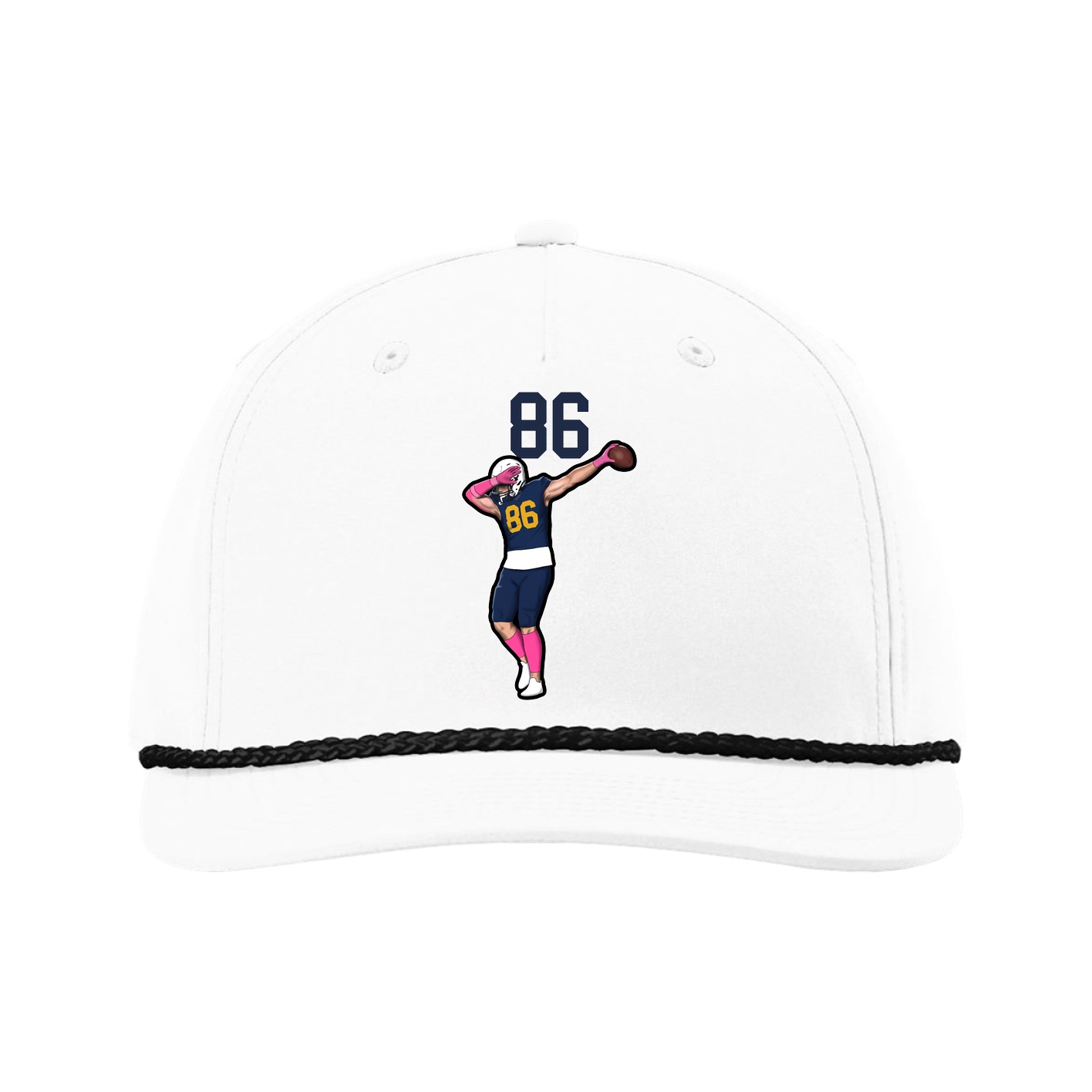 Five-Panel Classic Rope Cap — Number Top in White