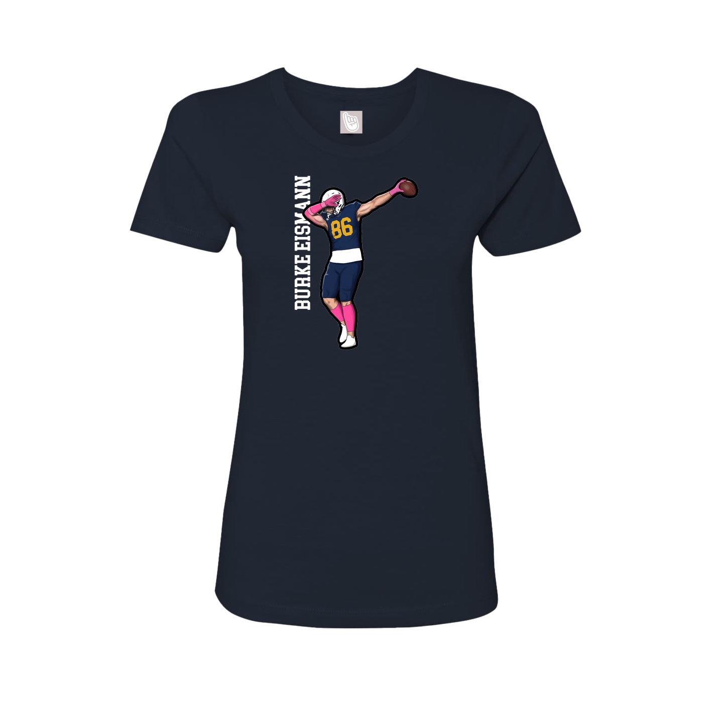 Fitted Women's Tee — Name Vertical in Navy