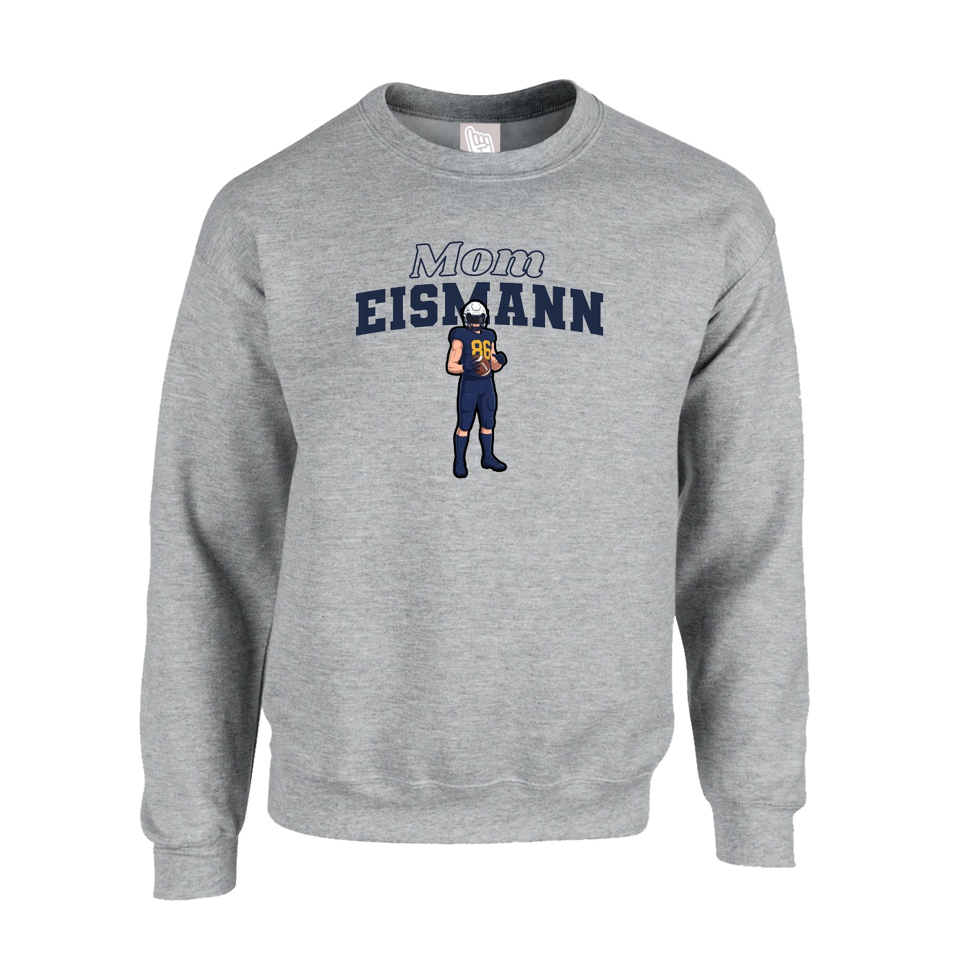 Fleece Crew — Mothers Day Block in Grey