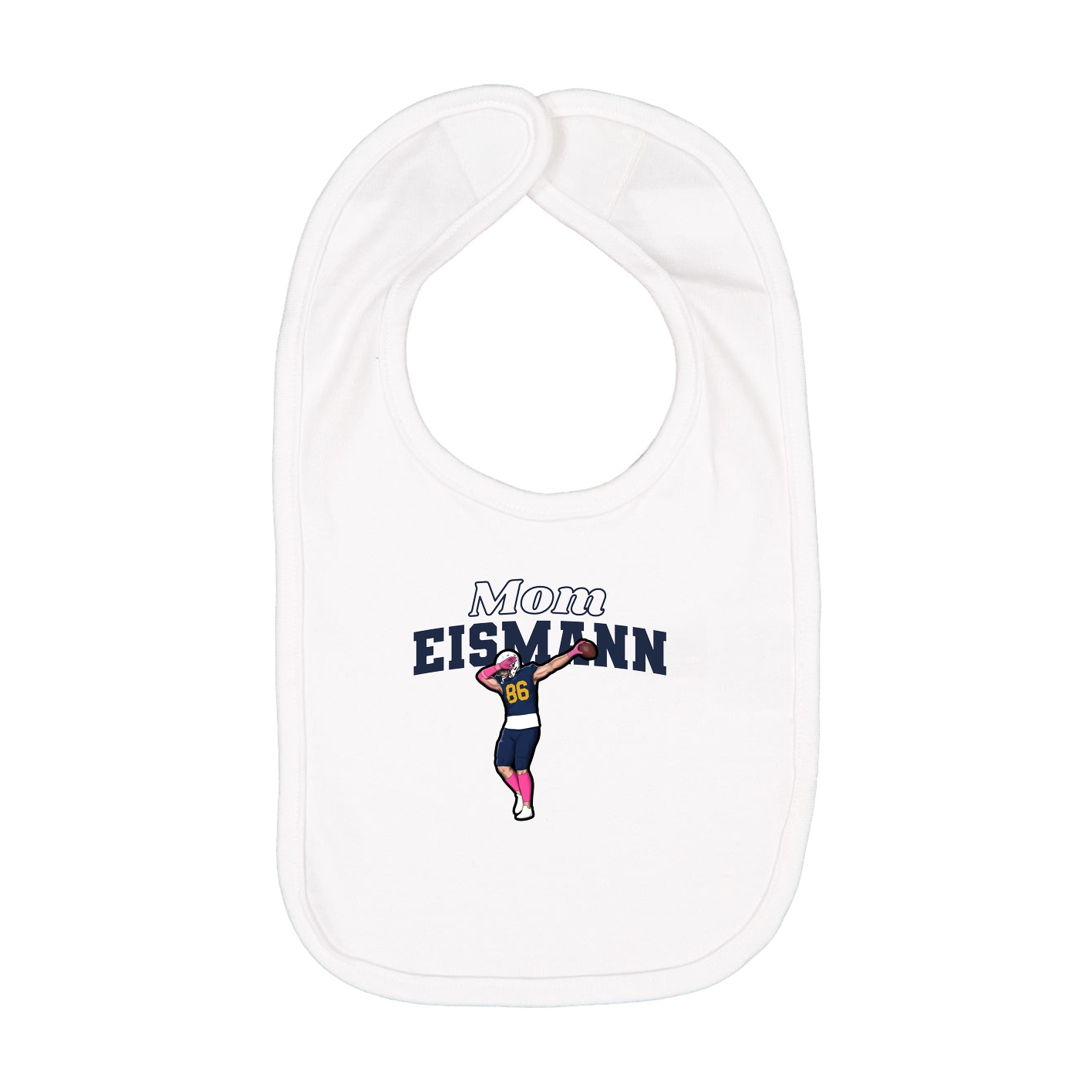 Infant Bib — Mothers Day Block in White