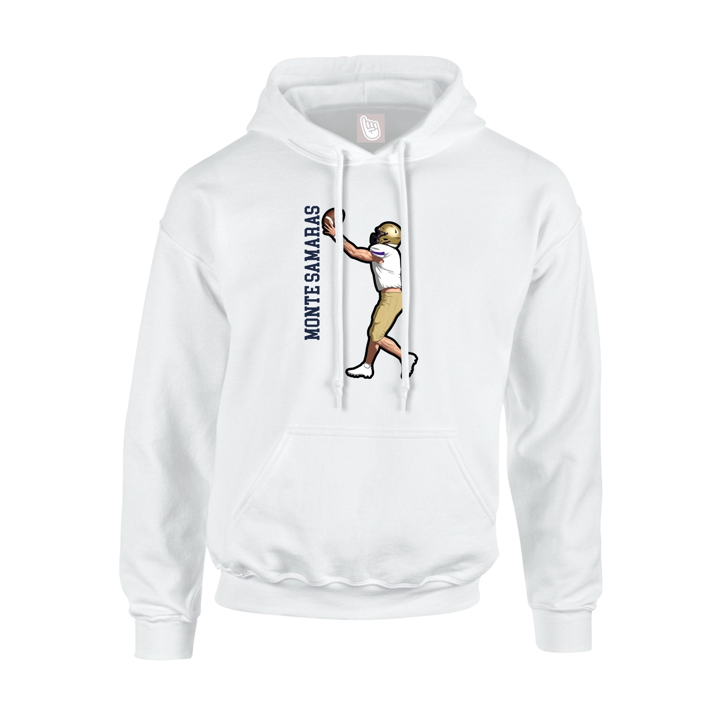 Hoodie — Name Vertical in White