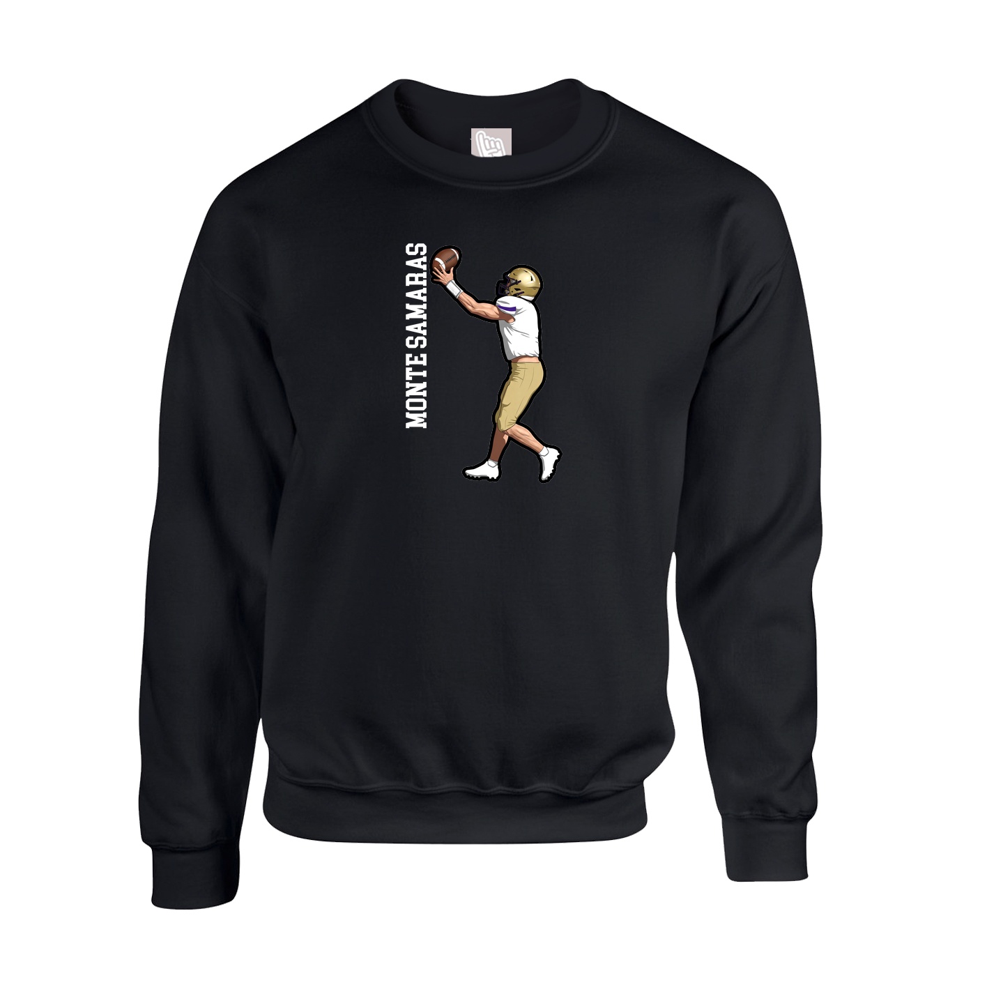 Fleece Crew — Name Vertical in Black