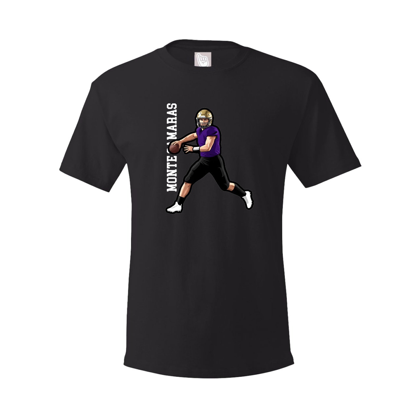 Youth Tee — Name Vertical in Black