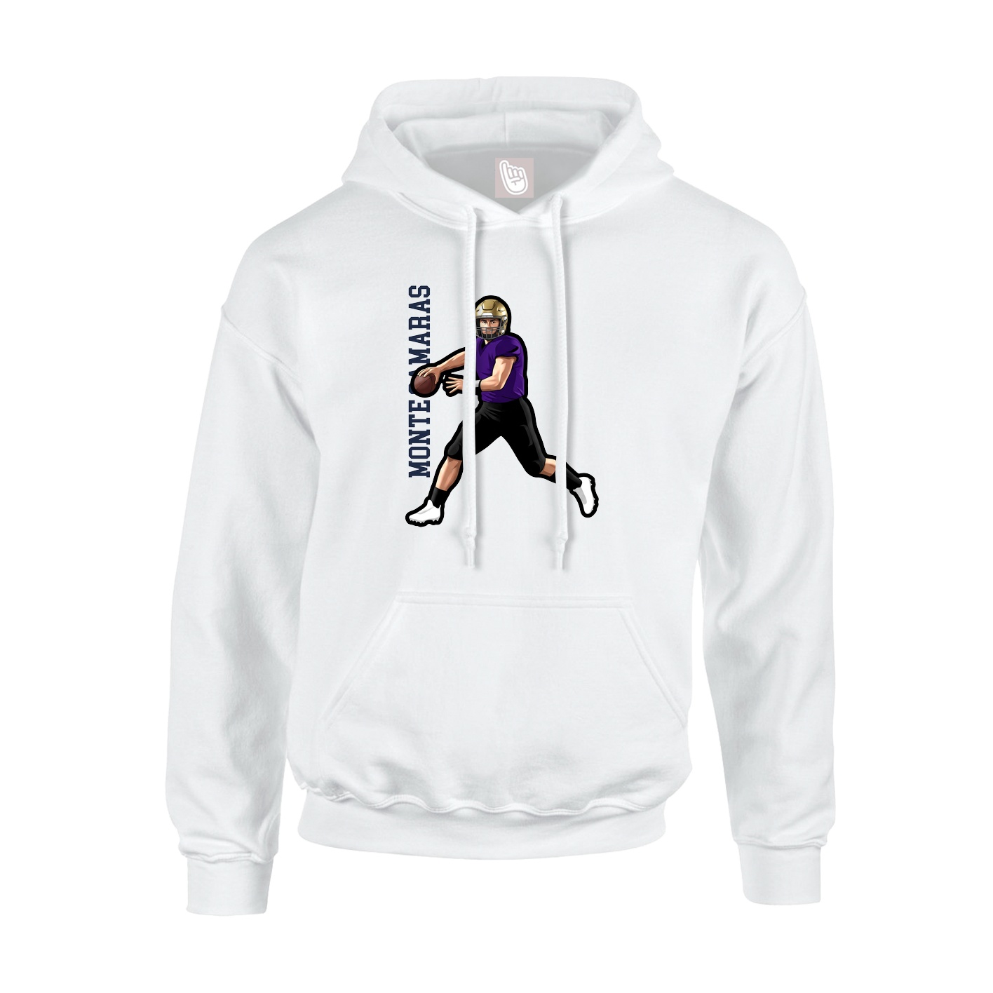 Hoodie — Name Vertical in White