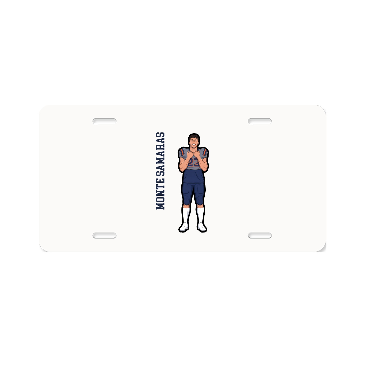 License Plate — Name Vertical in Classic
